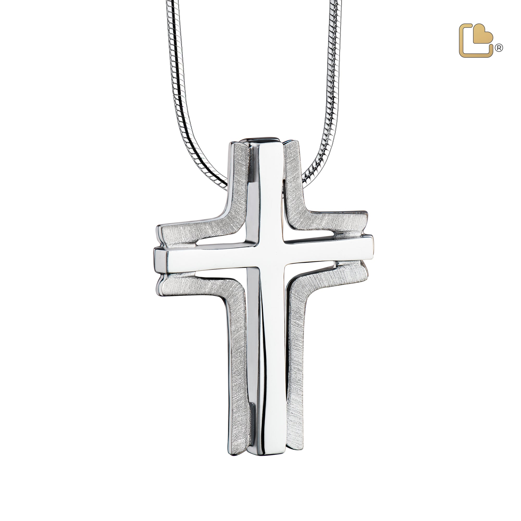 Cross Elegantª Two Tone Sterling Silver Cremation Pendant