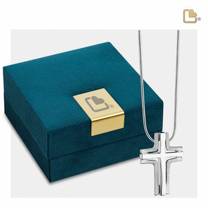 Cross Elegantª Two Tone Sterling Silver Cremation Pendant