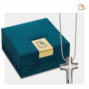 Cross Elegantª Two Tone Sterling Silver Cremation Pendant