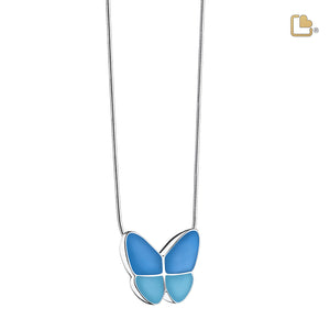 Wings of Hopeª Blue Butterfly Sterling Silver Cremation Pendant