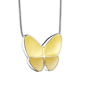 Wings of Hopeª️ Ashes Pendant Pearl Yellow & Polished Silver