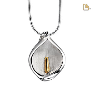 Calla Lilyª Gold Vermeil Two Tone Sterling Silver Cremation Pendant