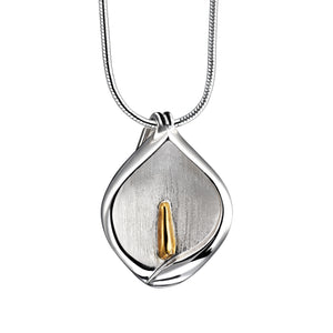 Calla Lilyª Gold Vermeil Two Tone Sterling Silver Cremation Pendant