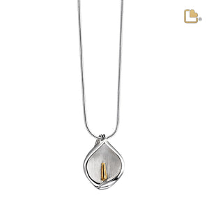 Calla Lilyª Gold Vermeil Two Tone Sterling Silver Cremation Pendant