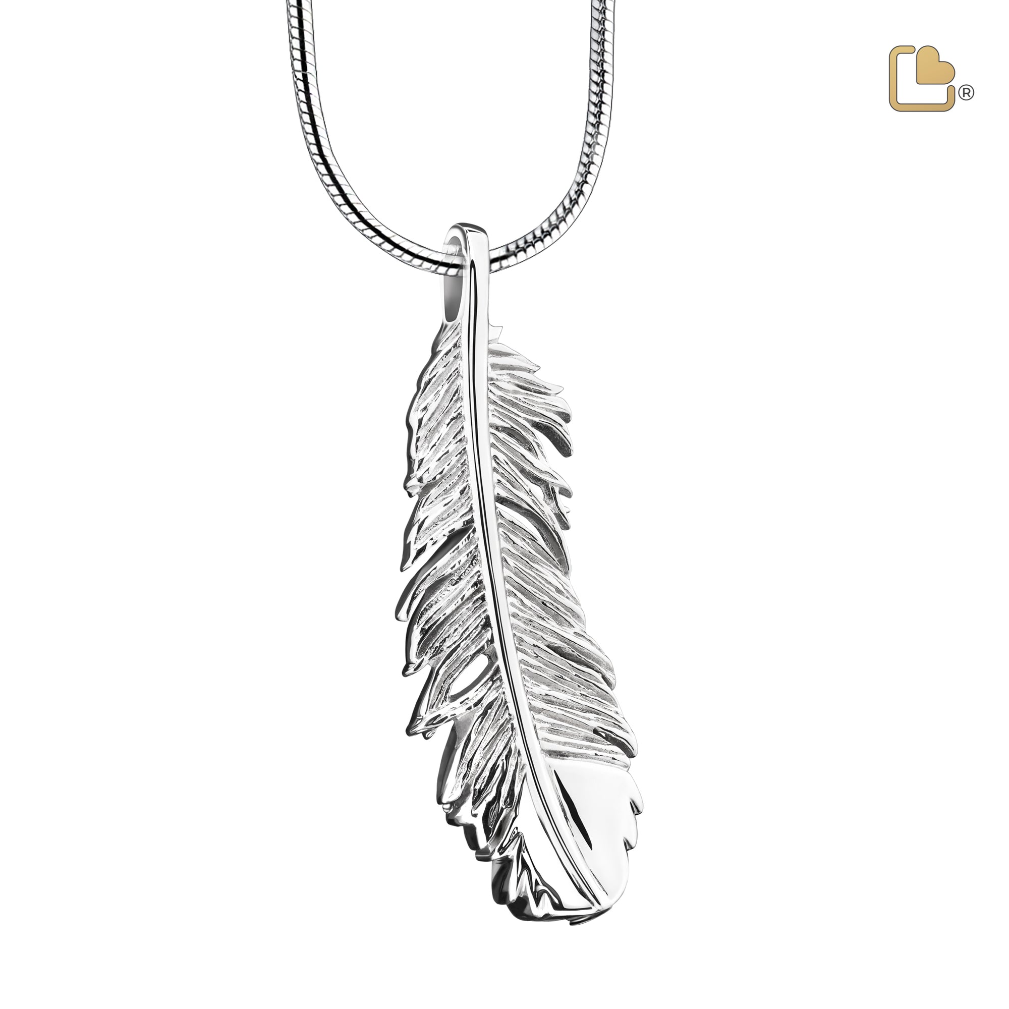 Feather Sterling Silver Cremation Pendant