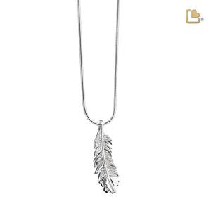 Feather Sterling Silver Cremation Pendant