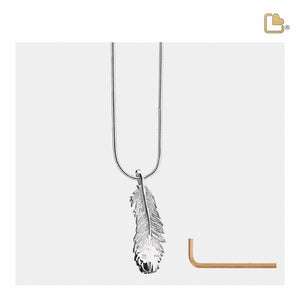 Feather Sterling Silver Cremation Pendant