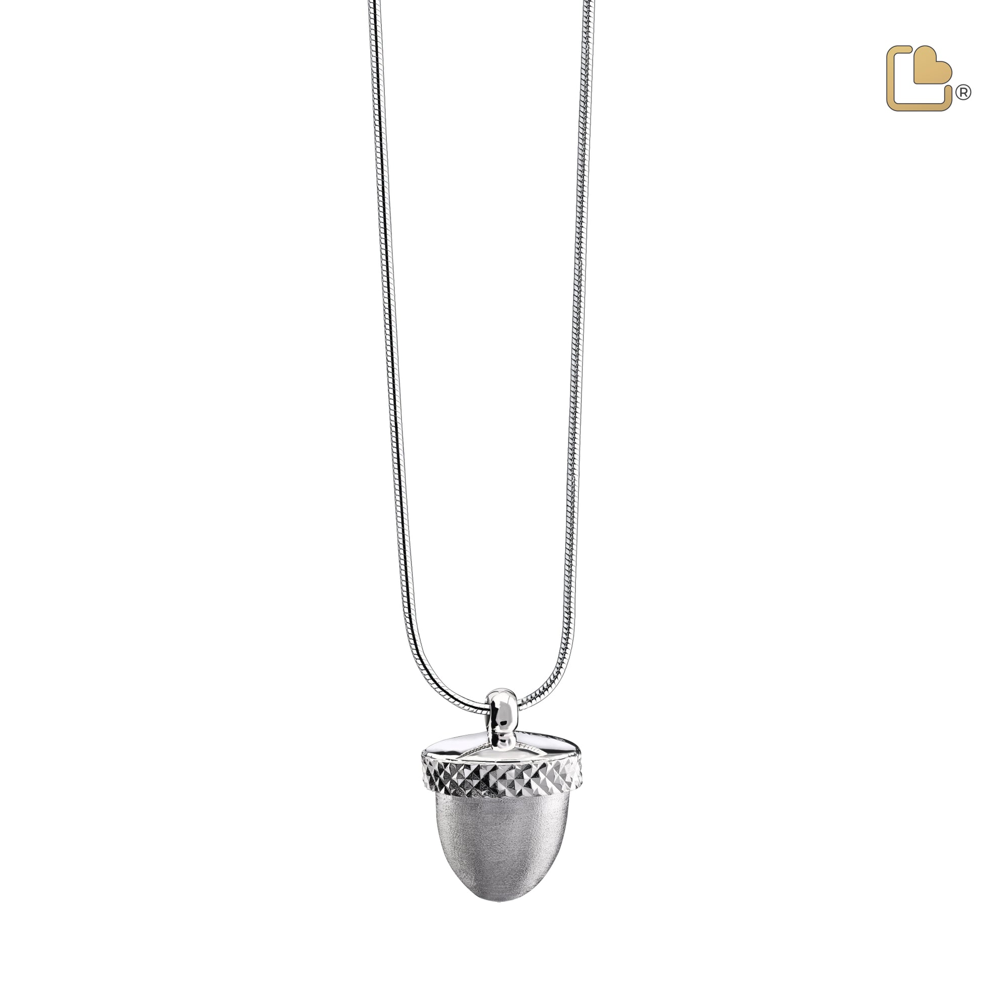 Acornª Two Tone Sterling Silver Cremation Pendant - COMFORT™ by LoveUrns®