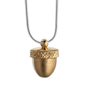 Acornª Gold Vermeil Two Tone Sterling Silver Cremation Pendant - COMFORT™ by LoveUrns®