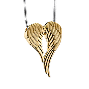 Angel Wingsª Gold Vermeil Two Tone Sterling Silver Cremation Pendant - COMFORT™ by LoveUrns®