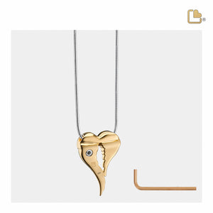 Angel Wingsª Gold Vermeil Two Tone Sterling Silver Cremation Pendant - COMFORT™ by LoveUrns®