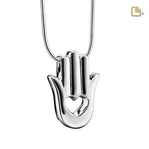 Hamsa Handª  Two Tone Sterling Silver Cremation Pendant