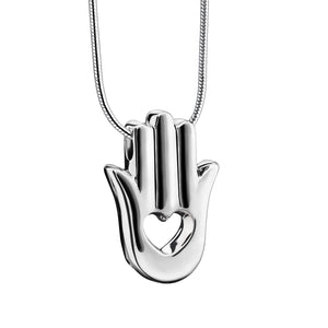 Hamsa Handª  Two Tone Sterling Silver Cremation Pendant