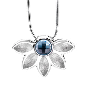 Azureª with Blue Swarovski Crystal Two Tone Sterling Silver Cremation Pendant