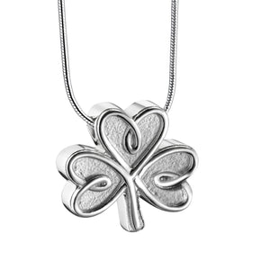 Celtic Shamrockª Two Tone Sterling Silver Cremation Pendant