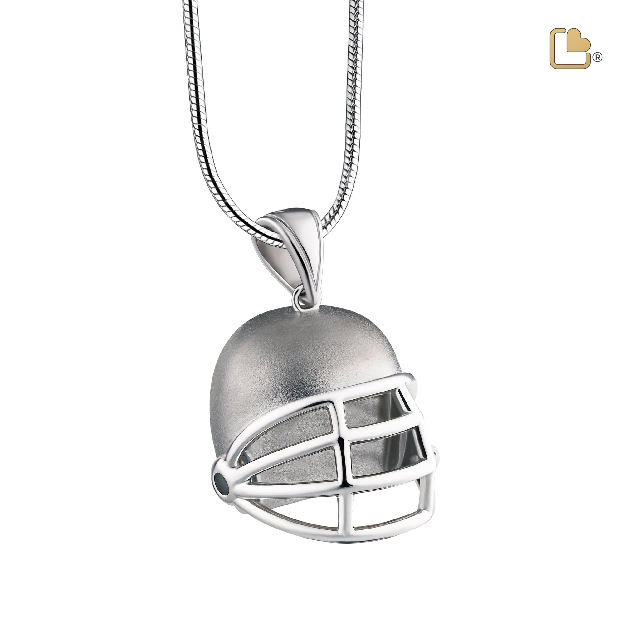 Football Helmetª Two Tone Sterling Silver Cremation Pendant