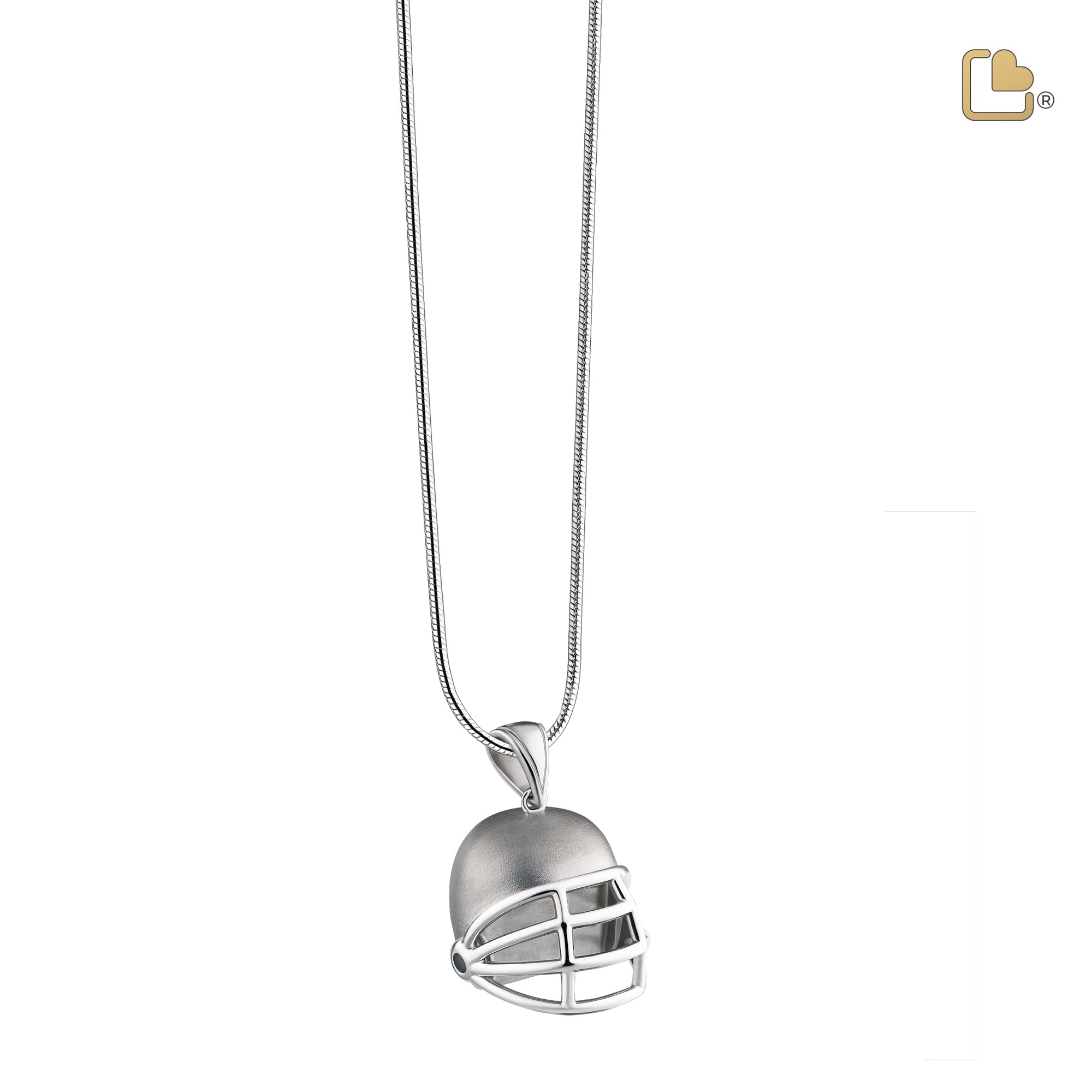 Football Helmetª Two Tone Sterling Silver Cremation Pendant