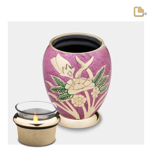 Tealight Lilac Rose Cremation Urn