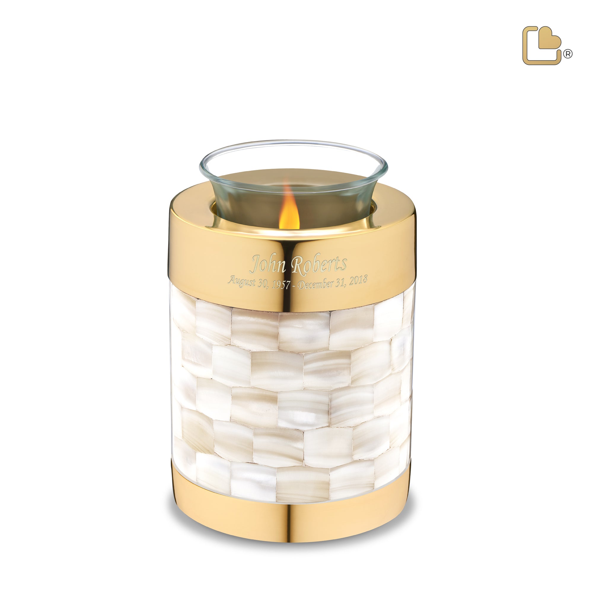 Tealight Mother of Pearl Cremation Urn - COMFORT by LoveUrns