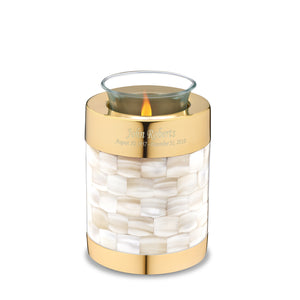 Tealight Mother of Pearl Cremation Urn - COMFORT™ by LoveUrns®