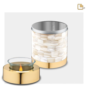 Tealight Mother of Pearl Cremation Urn - COMFORT™ by LoveUrns®