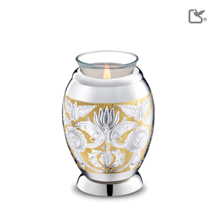 Tealight Ornate Floral Cremation Urn - COMFORT™ by LoveUrns®