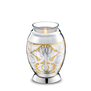 Tealight Ornate Floral Cremation Urn - COMFORT™ by LoveUrns®