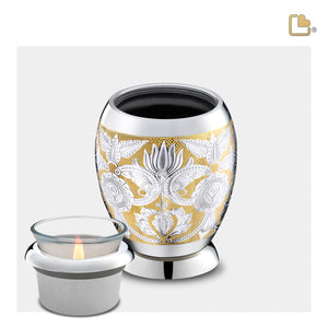 Tealight Ornate Floral Cremation Urn - COMFORT™ by LoveUrns®