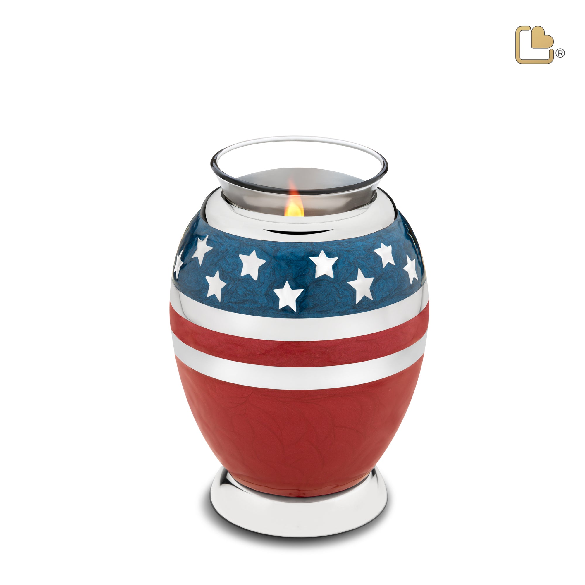 Tealight Stars & Stripes Cremation Urn