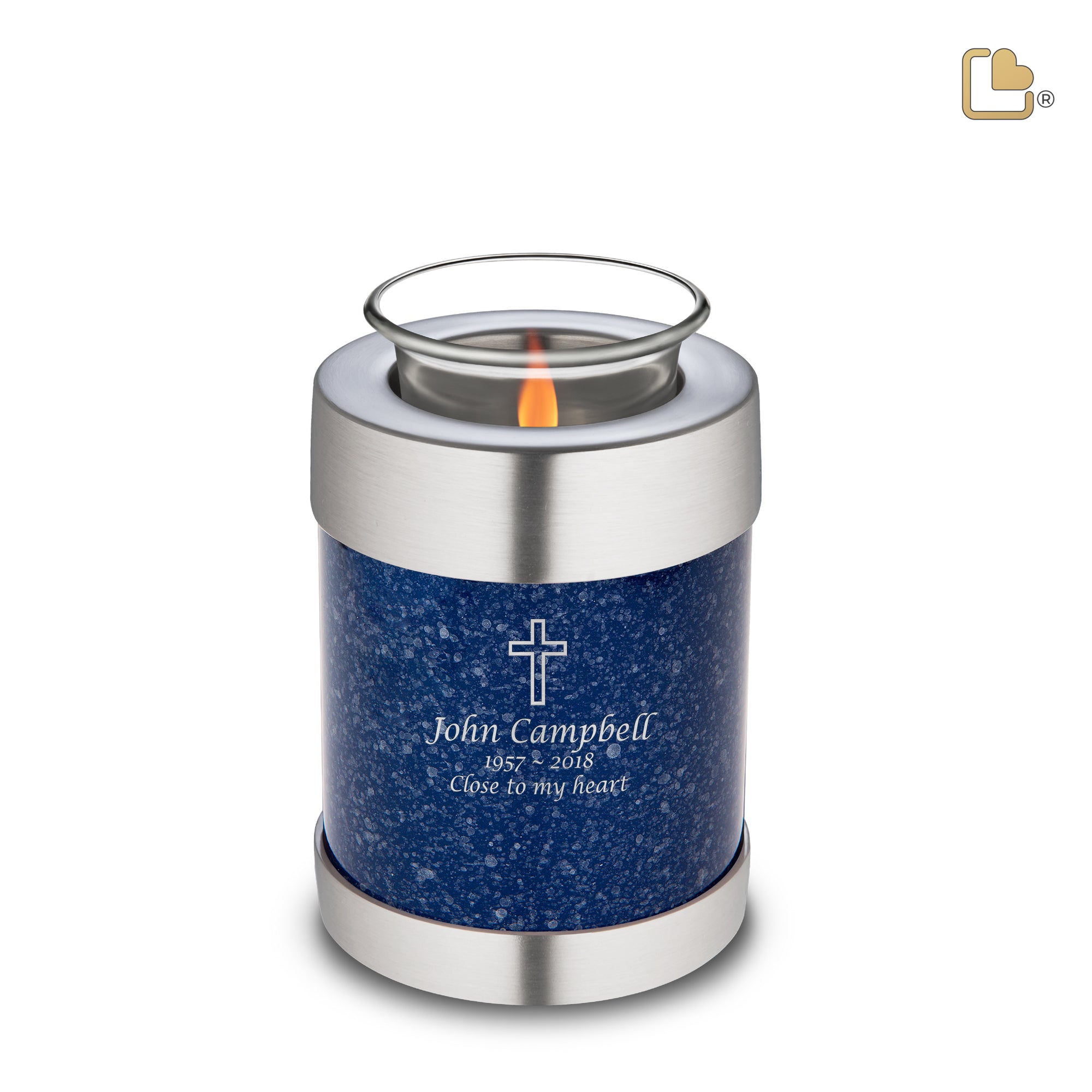 Tealight Speckled Indigo Cremation Urn