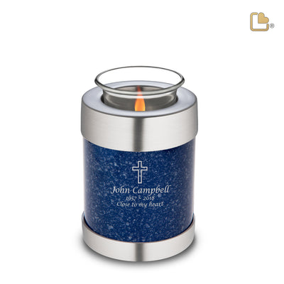 Tealight Speckled Indigo Cremation Urn