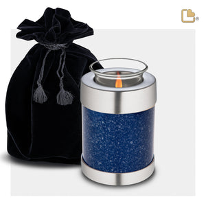 Tealight Speckled Indigo Cremation Urn