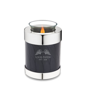 Tealight Midnight Pearl Silver Cremation Urn