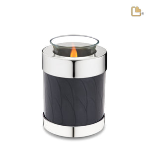 Tealight Midnight Pearl Silver Cremation Urn