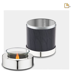 Tealight Midnight Pearl Silver Cremation Urn