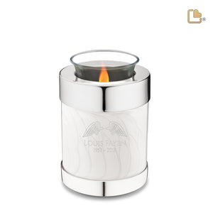 Tealight Pearl Silver Cremation Urn