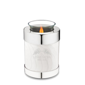 Tealight Pearl Silver Cremation Urn