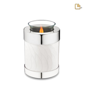 Tealight Pearl Silver Cremation Urn