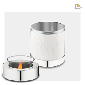 Tealight Pearl Silver Cremation Urn