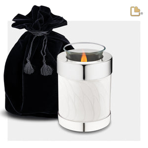 Tealight Pearl Silver Cremation Urn