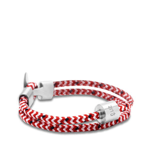 Red and White - TadBlu Naval Cord Men’s Cremation Bead Bracelet