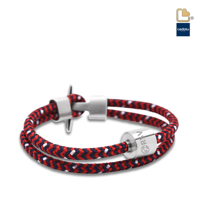 Red and Black - TadBlu Naval Cord Men’s Cremation Bead Bracelet