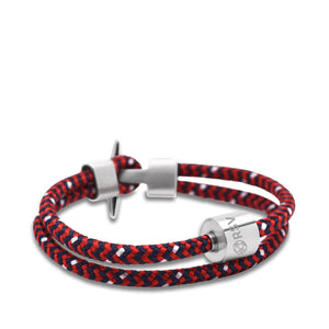 Red and Black - TadBlu Naval Cord Men’s Cremation Bead Bracelet