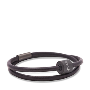 Black & Black - TadBlu Smooth Leather Men’s Cremation Bead Bracelet