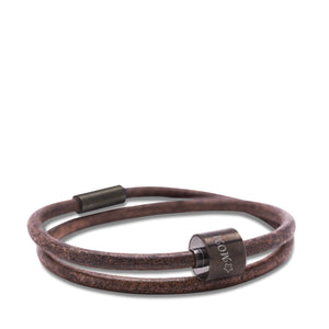 Brown & Black- TadBlu Smooth Leather Men’s Cremation Bead Bracelet