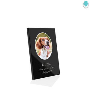 Custom Printed Pet Portrait Granite Plaque - Vertical