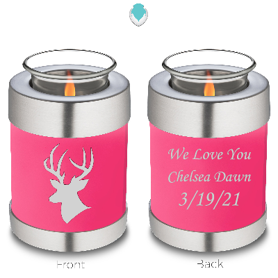 Candle Holder Embrace Bright Pink Deer Cremation Urn