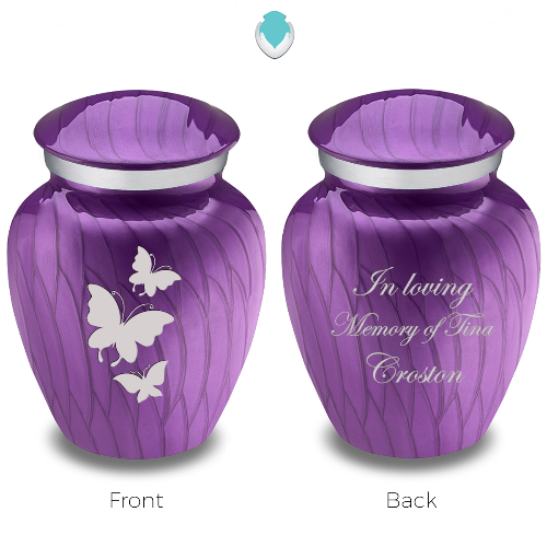 Keepsake Embrace Pearl Purple Butterflies Cremation Urn