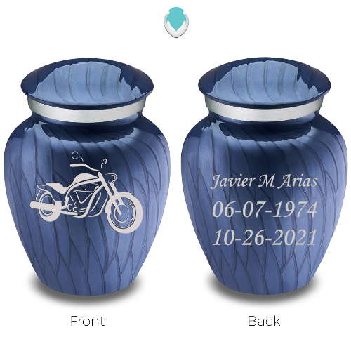 Keepsake Embrace Pearl Cobalt Blue Motorcycle Cremation Urn