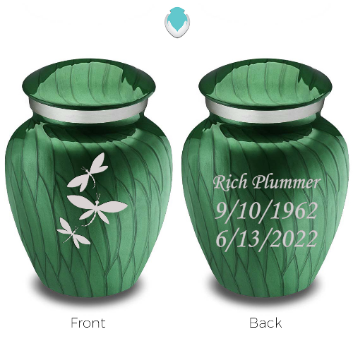 Keepsake Embrace Pearl Green Dragonfly Cremation Urn